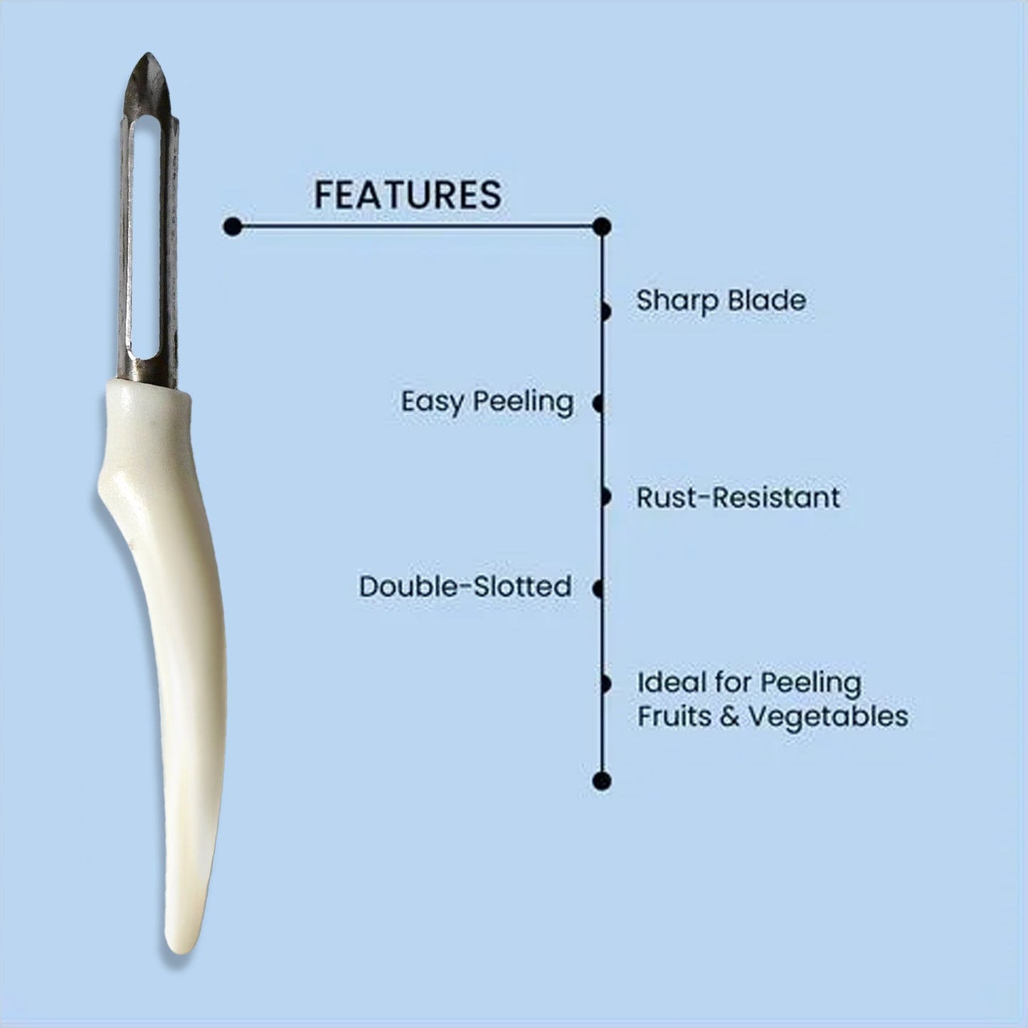 2060 Vegetable Peeler for Kitchen, Stainless Steel Potato Peeler with Sharp Blades DeoDap