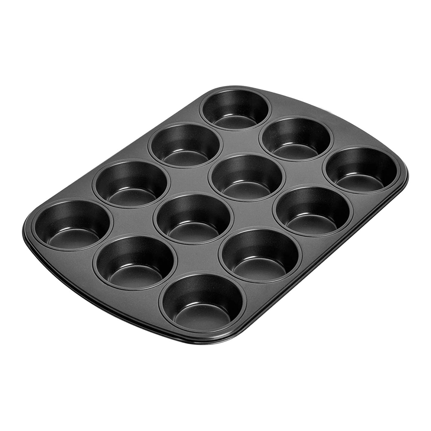 7051 Nonstick Aluminium Muffin Tray Cupcake Pan Tray (12 Cup Cavities) DeoDap