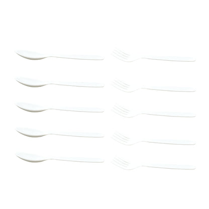 2422 Dinnerware Cutlery Premium Plastic Spoon And Fork Set - 10 pcs DeoDap