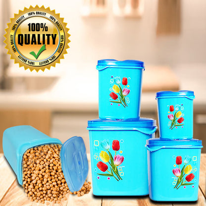 2239 Container Set For Kitchen Storage Airtight & Food Grade Plastic (Pack of 4) (3000ml,1500ml,1000ml,500ml) DeoDap