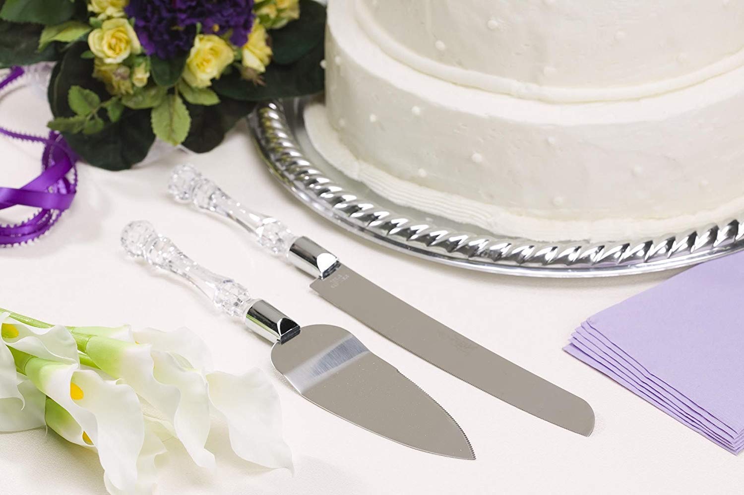 2131 Stainless Steel Cake Knife Server Set with Handle Slicer 