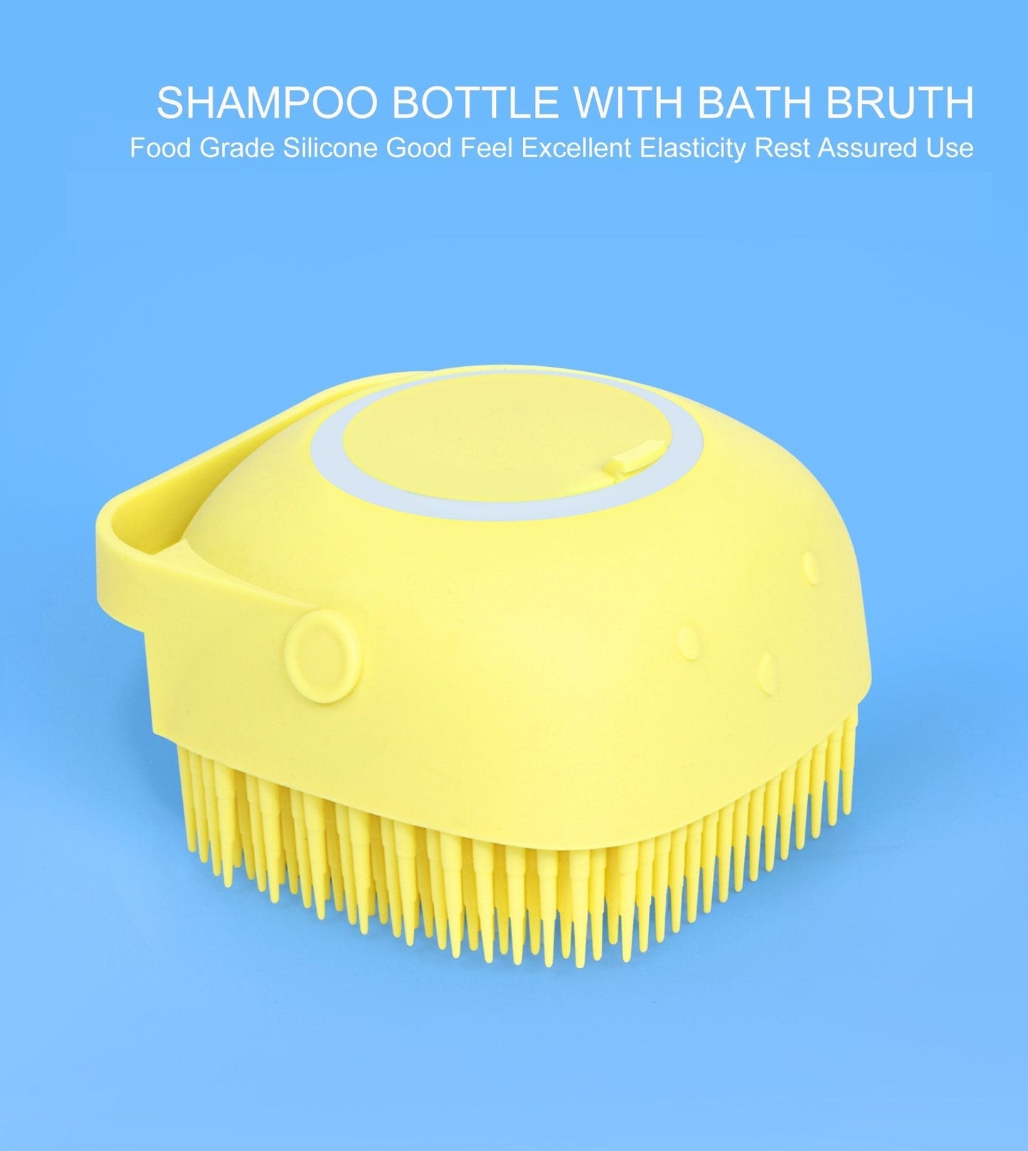 1348 Silicone Massage Bath Body Brush Soft Bristle With Shampoo Dispenser DeoDap