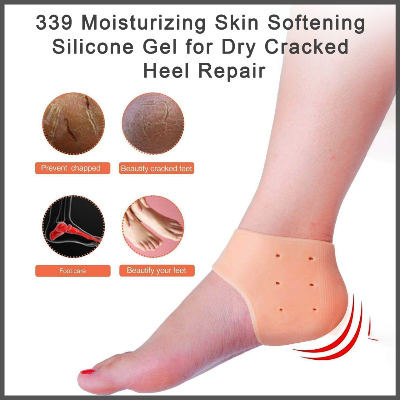 339 Moisturizing Skin Softening Silicone Gel for Dry Cracked Heel Repair (Multicolour) Mishwa DeoDap