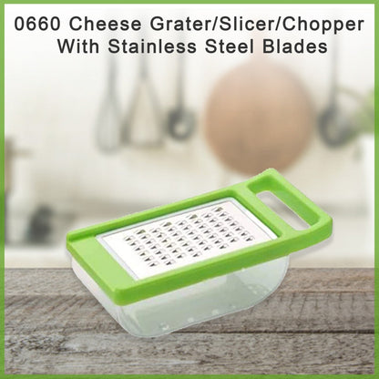 0660  Cheese Grater/Slicer/Chopper With Stainless Steel Blades DeoDap