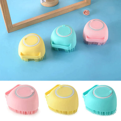 6424 Silicon Massage Bath Brush Hair, Scalp & Bathing Brush For Cleaning Body DeoDap