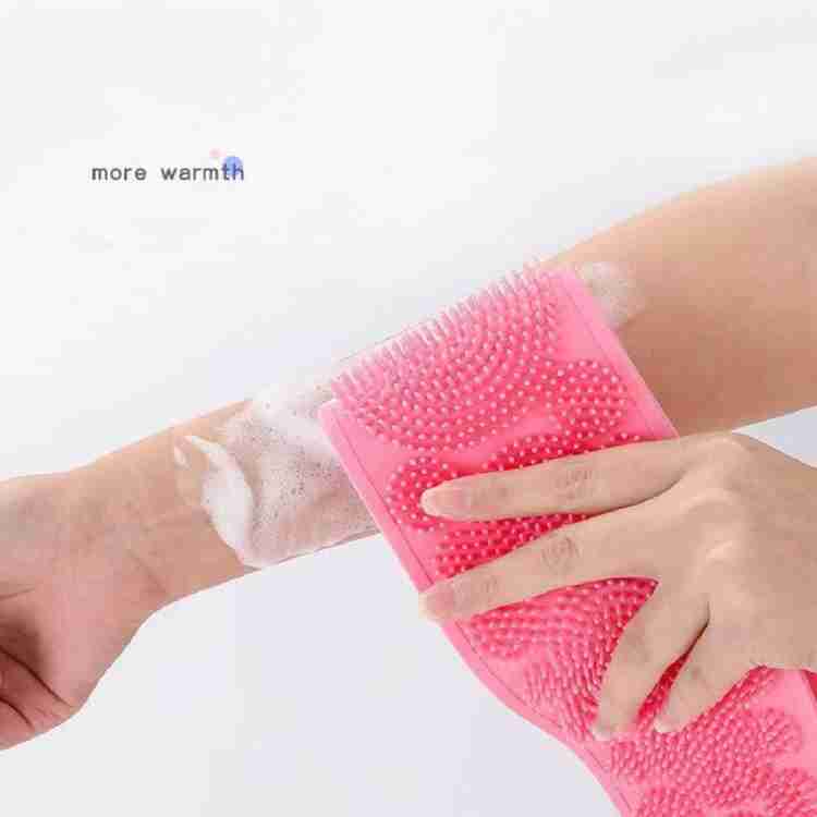 1302 Silicone Body Back Scrubber Double Side Bathing Brush for Skin Deep Cleaning DeoDap