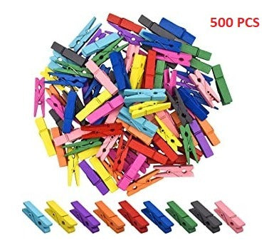 1490 Multipurpose Wooden Clips /Cloth Pegs (Large, 500 Pcs) DeoDap