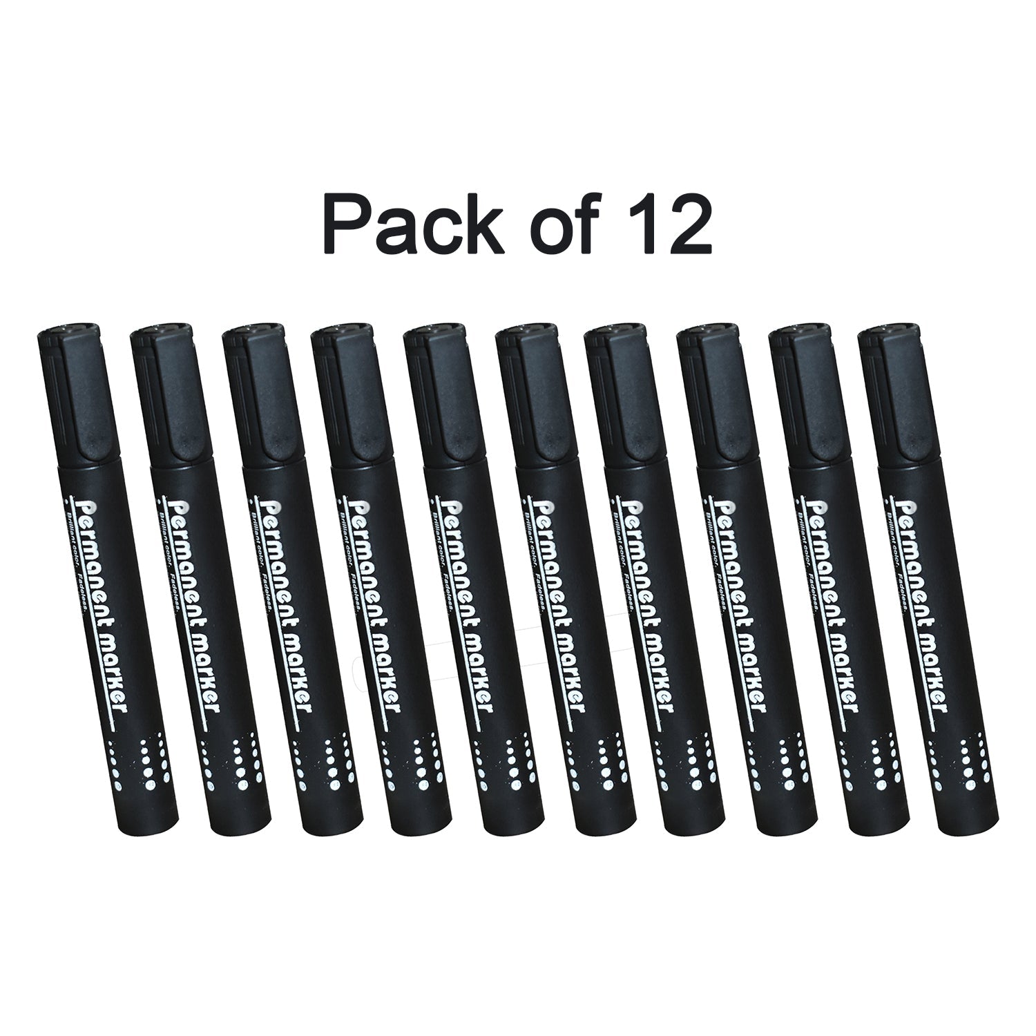 1625 Black Permanent Markers for White Board (Pack of 12) 