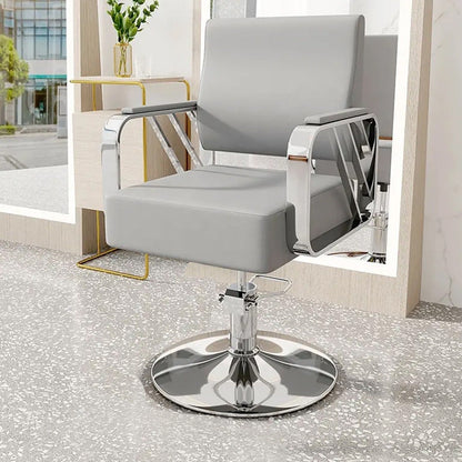 9363A  Modern Regular Chair with Hydraulic Lift for Home Office Hotel Cafe Chair (1 Unit Silver & Gold)