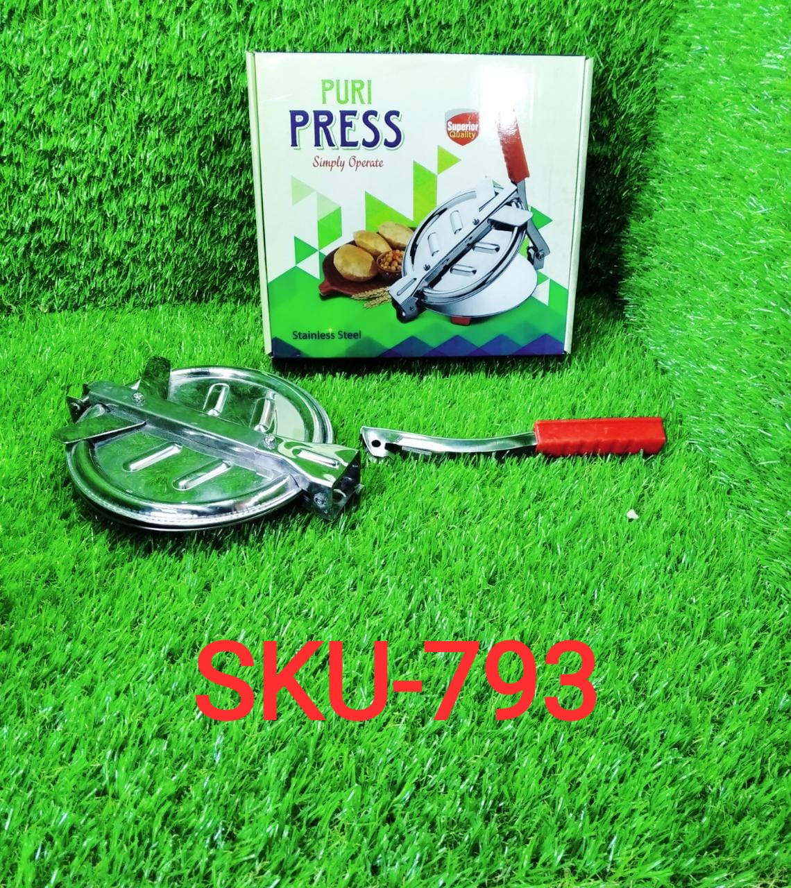 0793 Manual Stainless Steel Puri Press Machine/Maker with Handle (6 inch) DeoDap