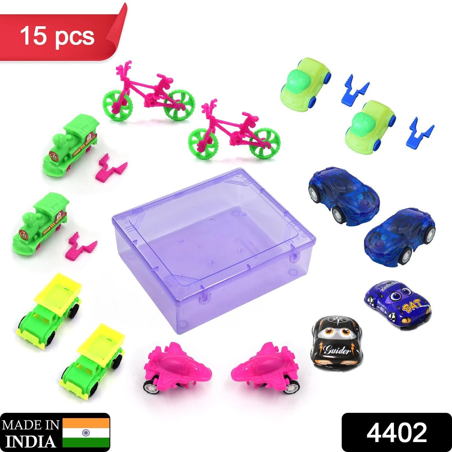 4402 Toys for Kids Friction Powered Vehicle Toy for Baby Push & Go Toys Combo Set for Boys & Girls ( Pack of 15) DeoDap