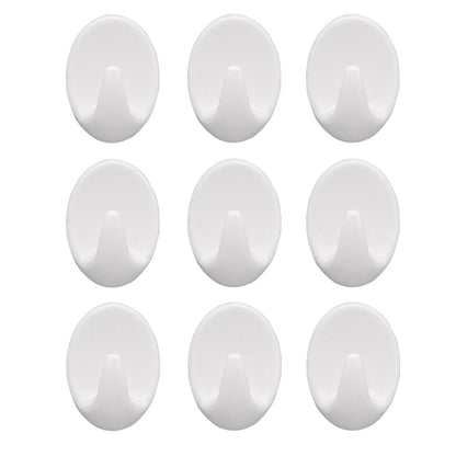 1544 Self Adhesive Plastic Wall Hook Set for Home Kitchen and Other Places (Pack of 9) DeoDap