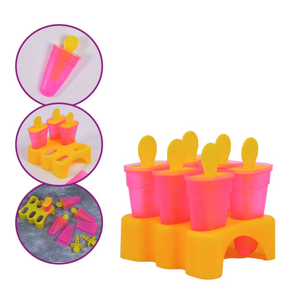 2261 Kulfi Maker Moulds Set Plastic Homemade Kulfi Mould 6pcs Set For Freezer Use DeoDap