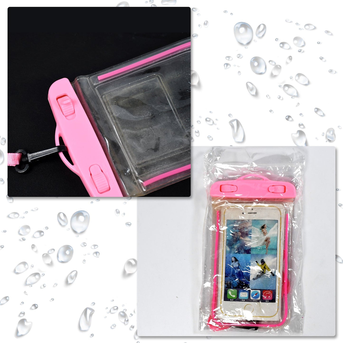 6386 Waterproof Pouch Zip Lock Mobile Cover Under Water Mobile Case For All Type Mobile Phones 