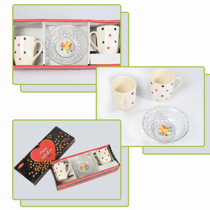 7140 Cup & Plate Set Morning Tea Serving Use Ceramic Mug Set For Home & Kitchen Use DeoDap